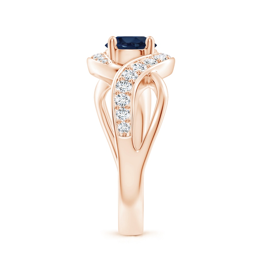 6mm AA Solitaire Round Blue Sapphire Infinity Promise Ring in Rose Gold side 299