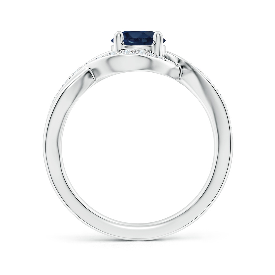 6mm AA Solitaire Round Blue Sapphire Infinity Promise Ring in White Gold side 199