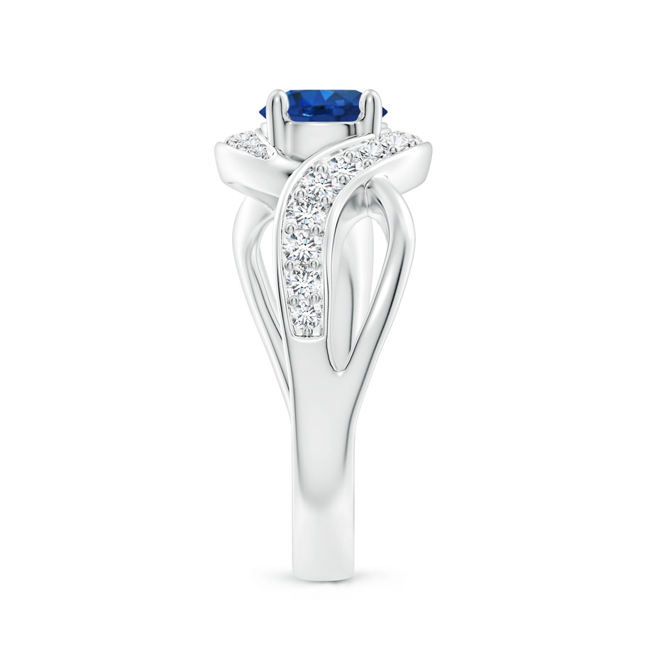 6mm AAA Solitaire Round Blue Sapphire Infinity Promise Ring in P950 Platinum side 299