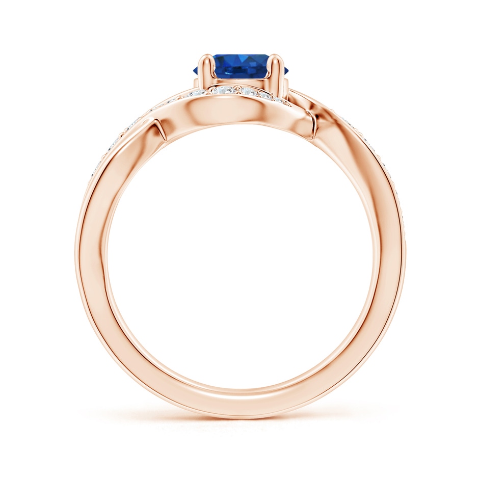 6mm AAA Solitaire Round Blue Sapphire Infinity Promise Ring in Rose Gold side 199