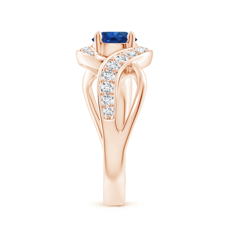 6mm AAA Solitaire Round Blue Sapphire Infinity Promise Ring in Rose Gold side 299