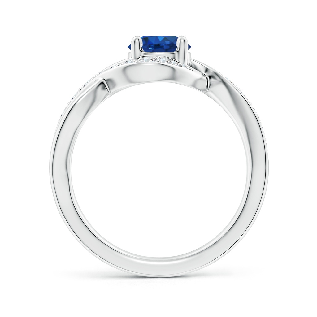 6mm AAA Solitaire Round Blue Sapphire Infinity Promise Ring in White Gold Side 199