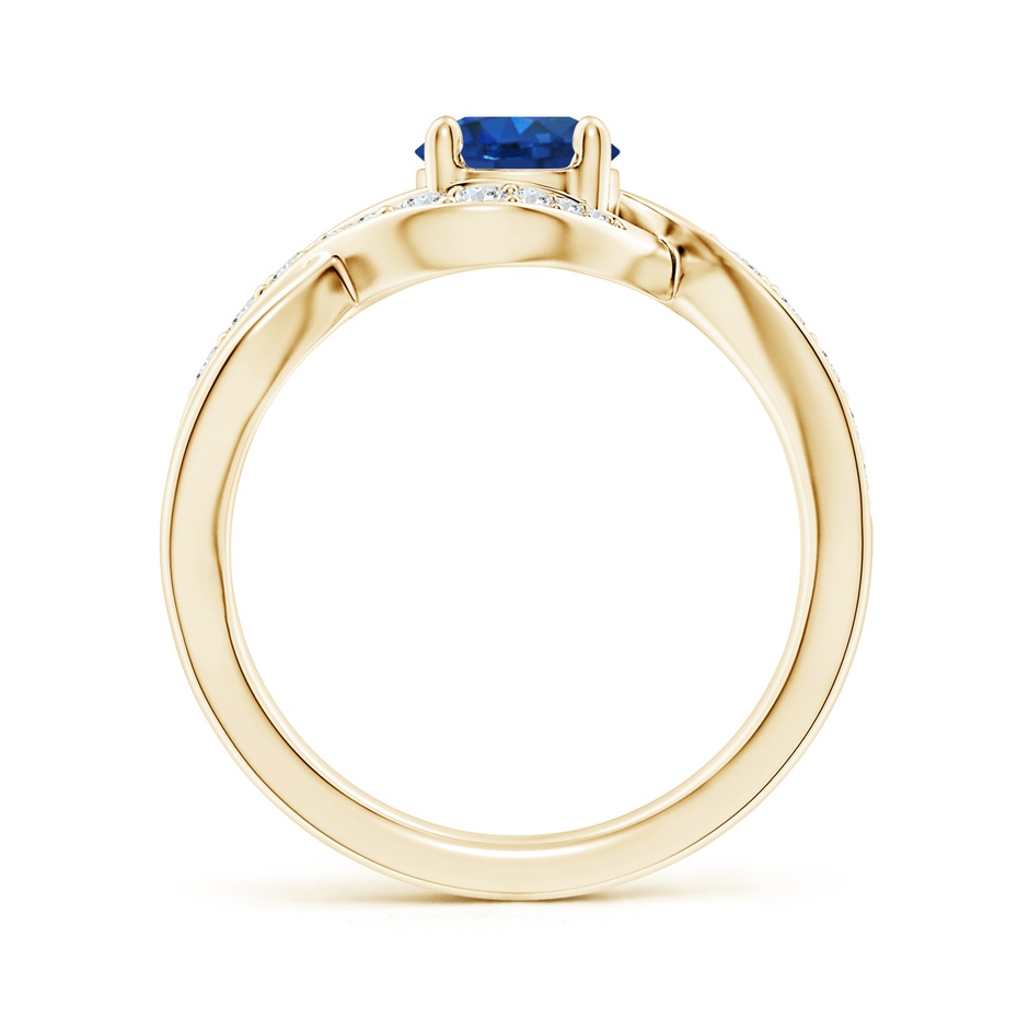 6mm AAA Solitaire Round Blue Sapphire Infinity Promise Ring in Yellow Gold side 199