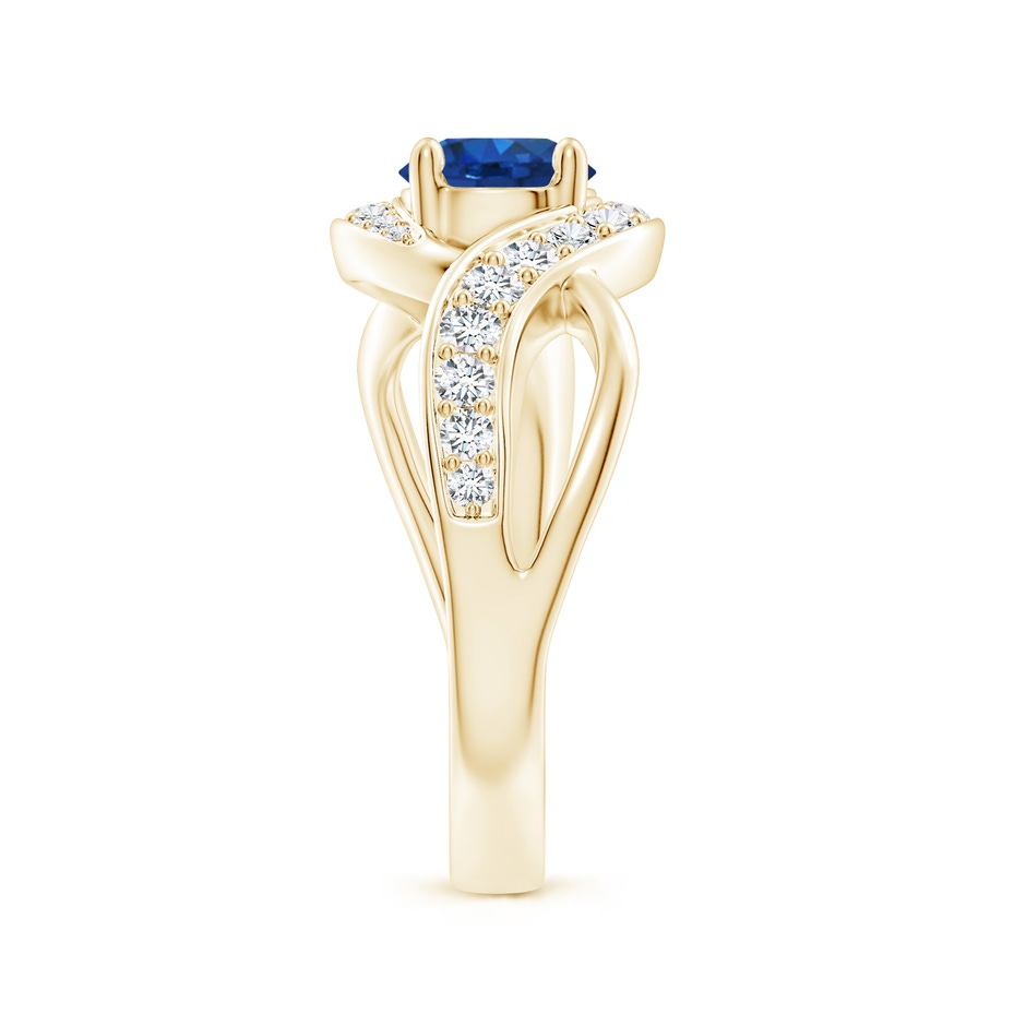 6mm AAA Solitaire Round Blue Sapphire Infinity Promise Ring in Yellow Gold side 299