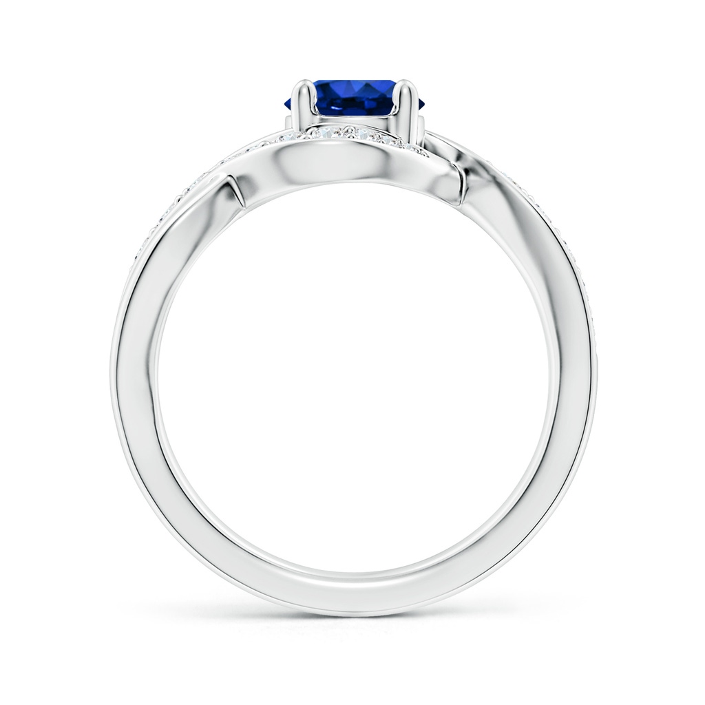 6mm AAAA Solitaire Round Blue Sapphire Infinity Promise Ring in S999 Silver - side 199