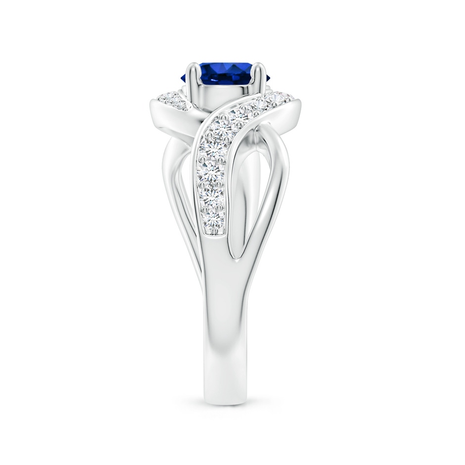 6mm AAAA Solitaire Round Blue Sapphire Infinity Promise Ring in S999 Silver side 299