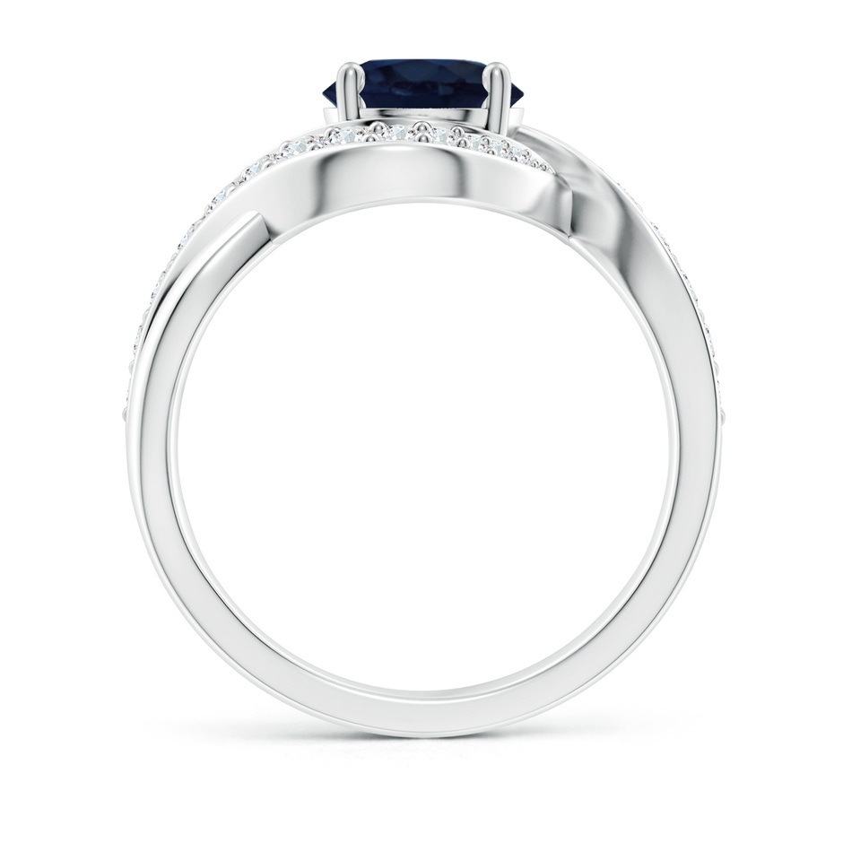 7mm A Solitaire Round Blue Sapphire Infinity Promise Ring in P950 Platinum side 199