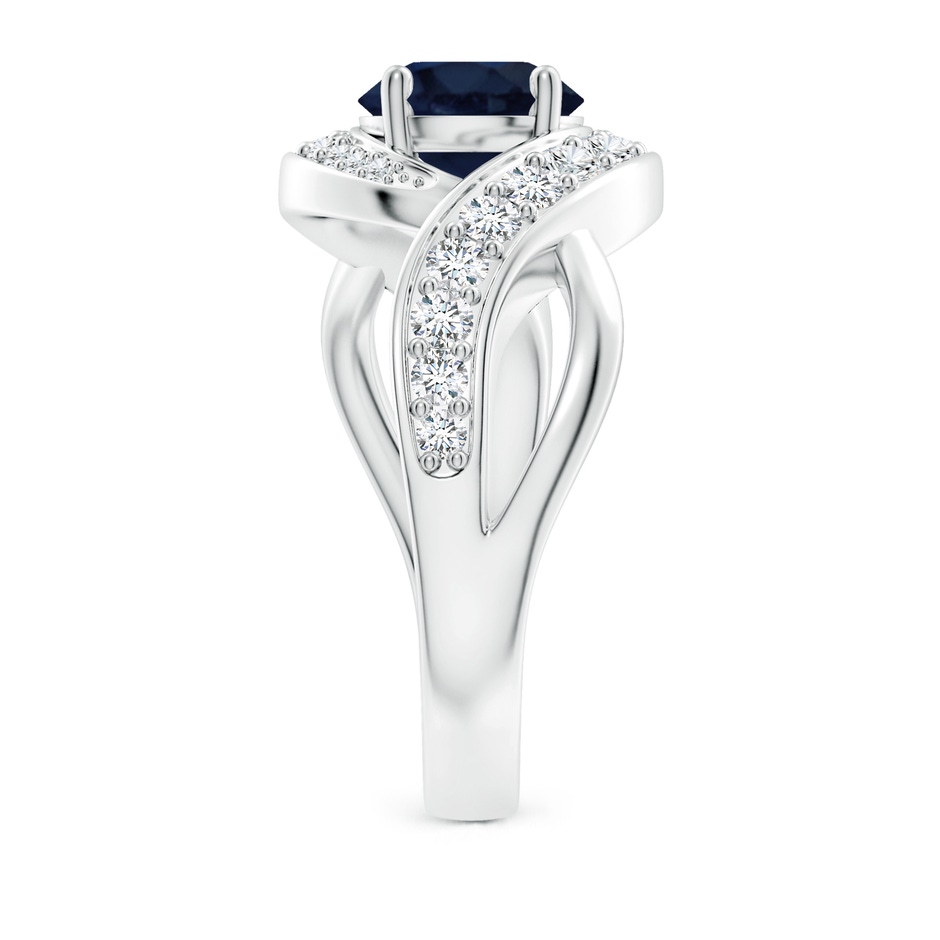 7mm A Solitaire Round Blue Sapphire Infinity Promise Ring in P950 Platinum side 299