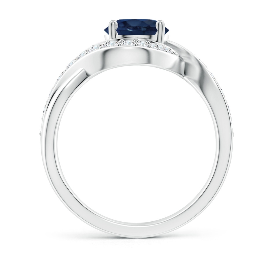 7mm AA Solitaire Round Blue Sapphire Infinity Promise Ring in P950 Platinum side 199