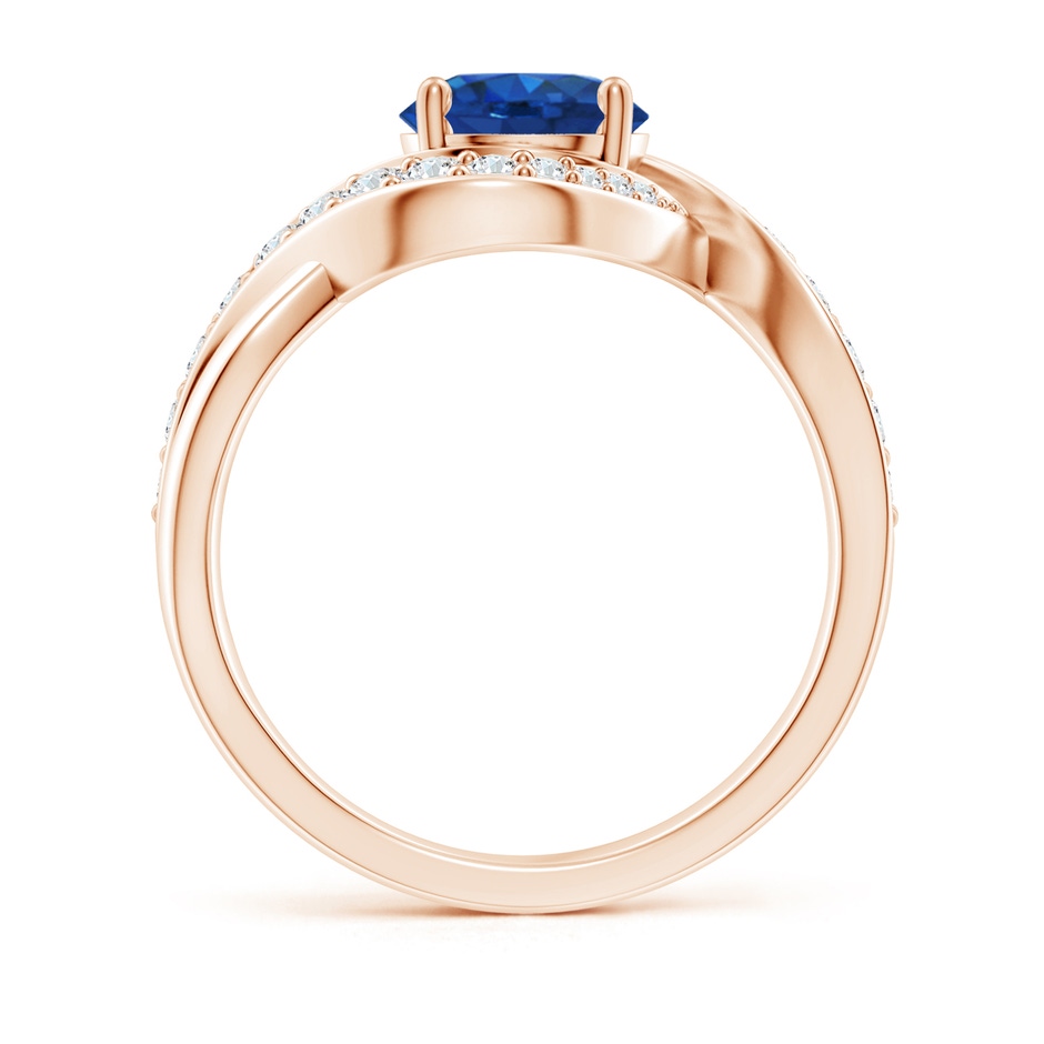 7mm AAA Solitaire Round Blue Sapphire Infinity Promise Ring in Rose Gold side 199