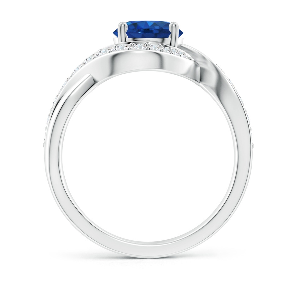 7mm AAA Solitaire Round Blue Sapphire Infinity Promise Ring in White Gold side 199