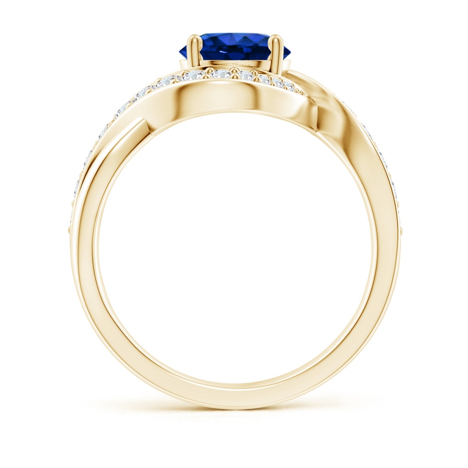 7mm AAAA Solitaire Round Blue Sapphire Infinity Promise Ring in Yellow Gold side 199