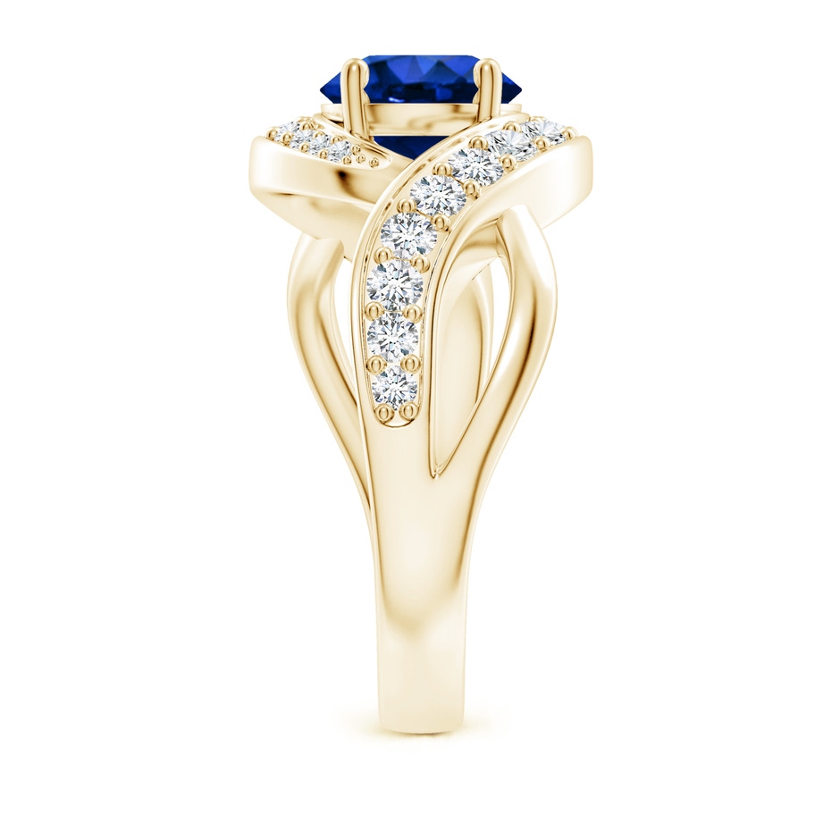 7mm AAAA Solitaire Round Blue Sapphire Infinity Promise Ring in Yellow Gold side 299