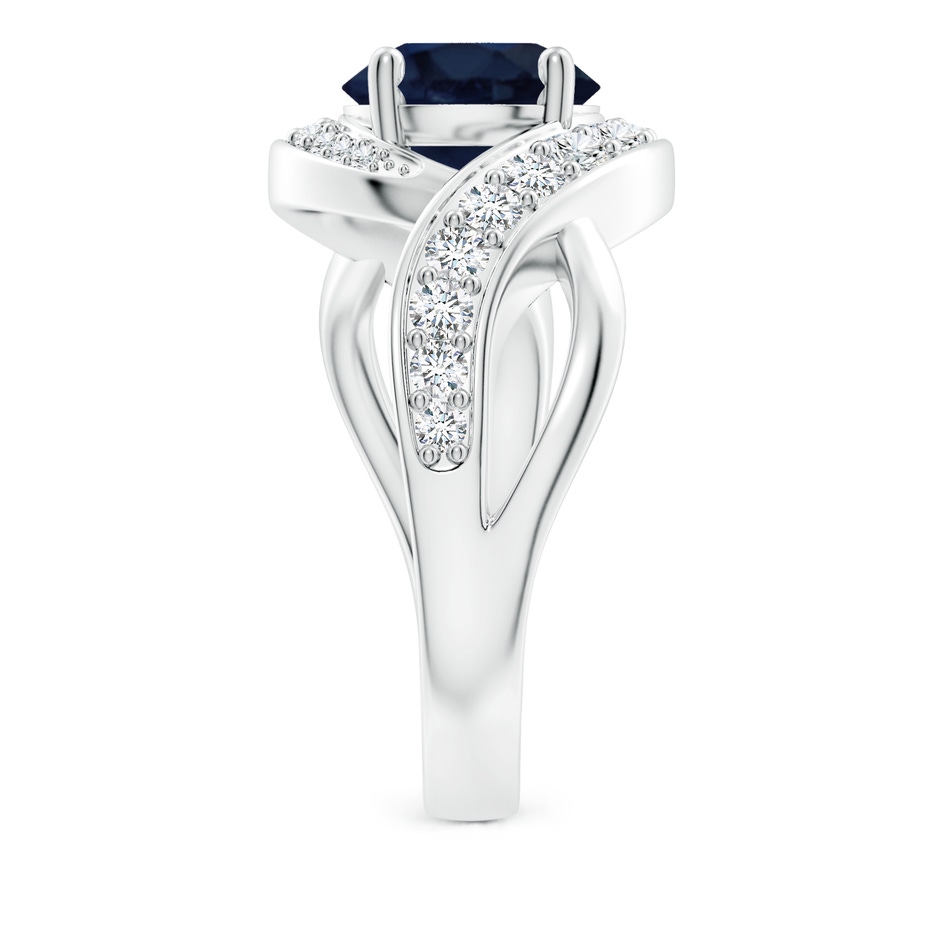 8mm A Solitaire Round Blue Sapphire Infinity Promise Ring in P950 Platinum side 299