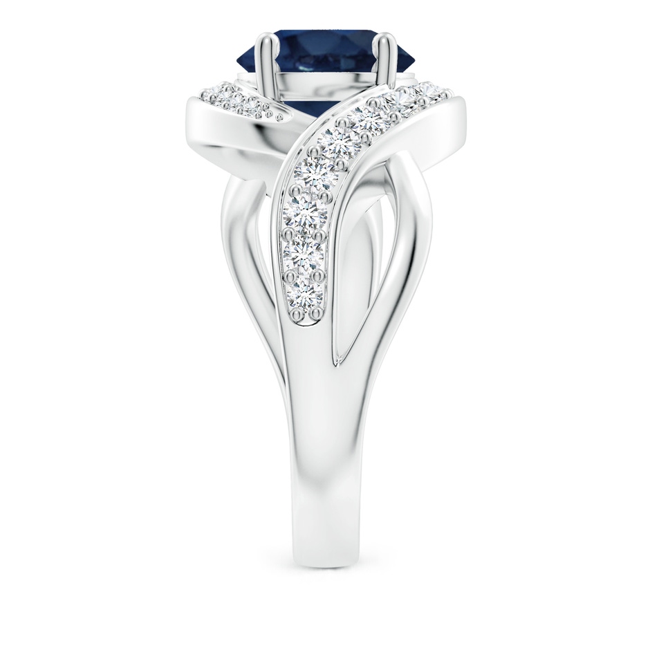 8mm AA Solitaire Round Blue Sapphire Infinity Promise Ring in White Gold side 299