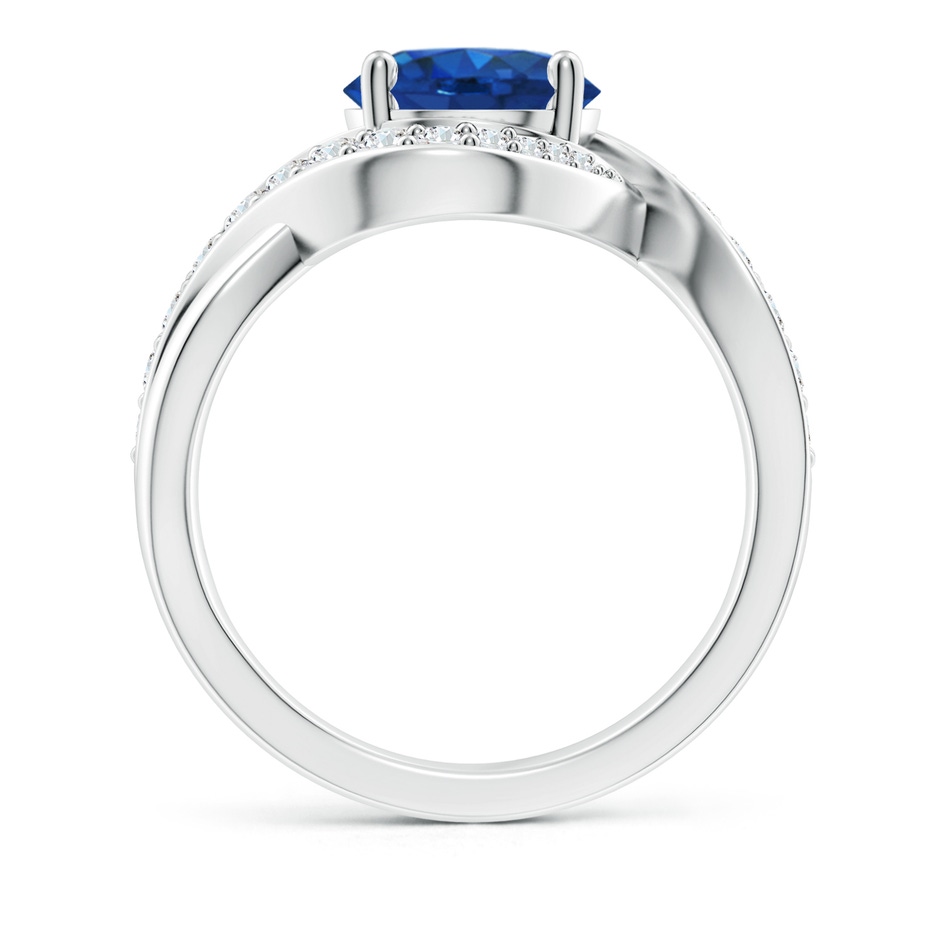 8mm AAA Solitaire Round Blue Sapphire Infinity Promise Ring in P950 Platinum side 199