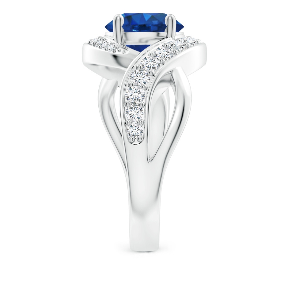8mm AAA Solitaire Round Blue Sapphire Infinity Promise Ring in P950 Platinum side 299