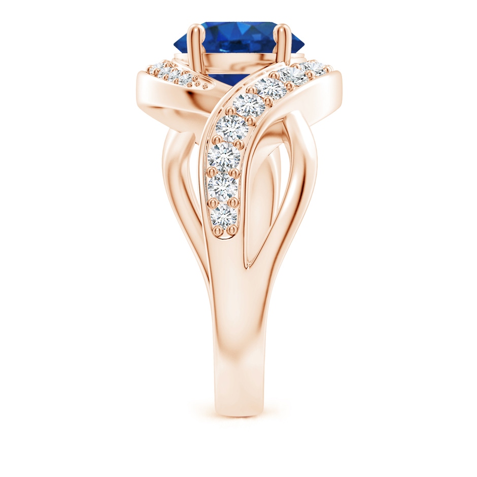 8mm AAA Solitaire Round Blue Sapphire Infinity Promise Ring in Rose Gold side 299