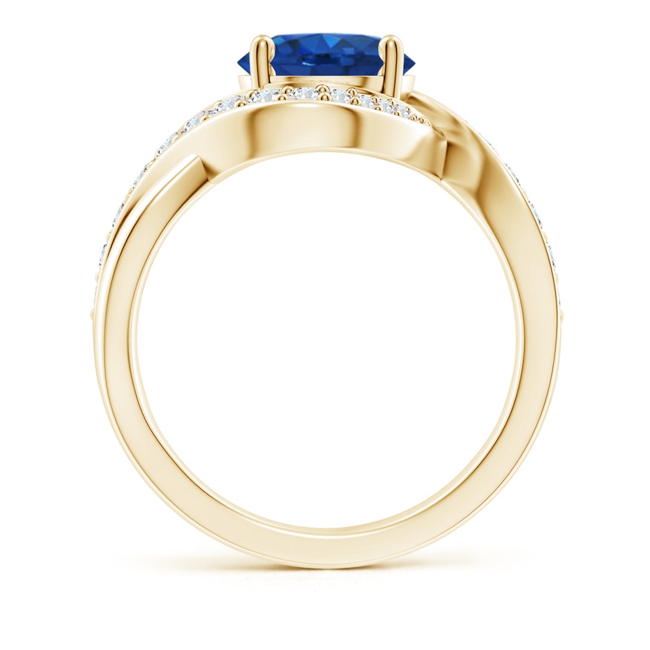 8mm AAA Solitaire Round Blue Sapphire Infinity Promise Ring in Yellow Gold side 199