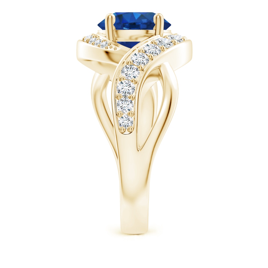 8mm AAA Solitaire Round Blue Sapphire Infinity Promise Ring in Yellow Gold side 299