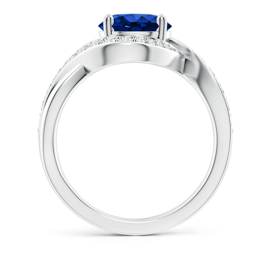 8mm AAAA Solitaire Round Blue Sapphire Infinity Promise Ring in White Gold side 199