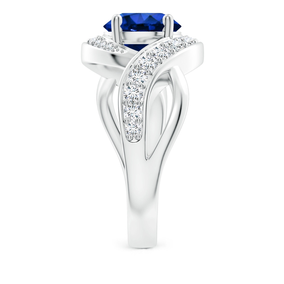 8mm AAAA Solitaire Round Blue Sapphire Infinity Promise Ring in White Gold side 299