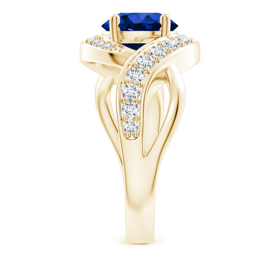 8mm AAAA Solitaire Round Blue Sapphire Infinity Promise Ring in Yellow Gold side 299