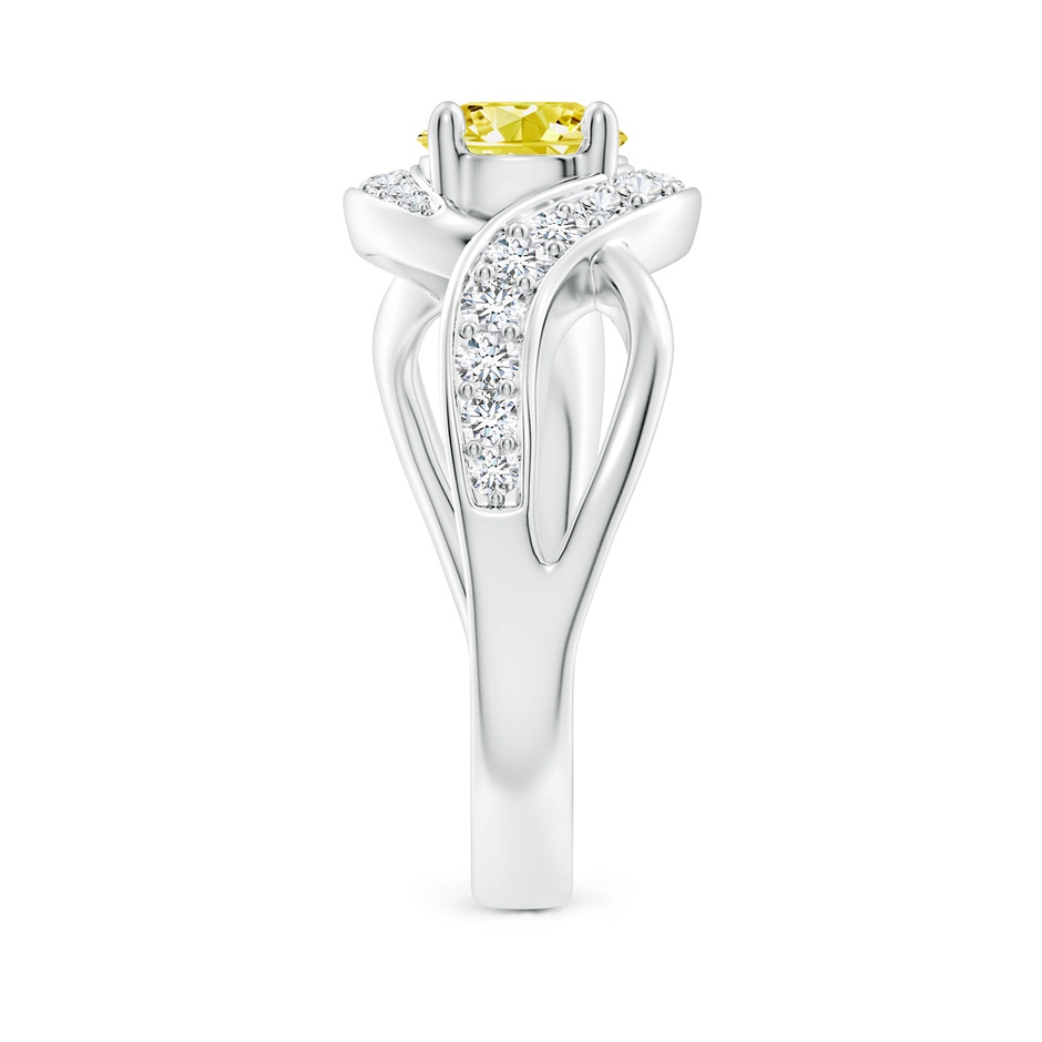 6mm AAAA Solitaire Round Fancy Intense Yellow Diamond Infinity Promise Ring in S999 Silver side 299