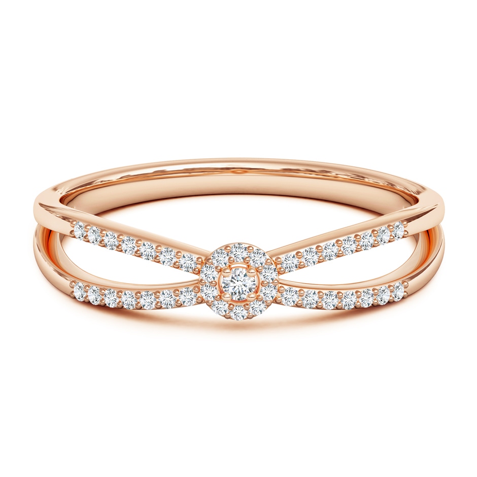 1.6mm GVS2 Round Diamond Clustre Split Shank Promise Ring in 10K Rose Gold 