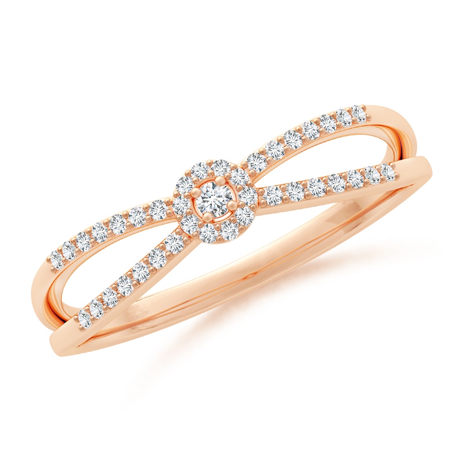 1.6mm GVS2 Round Diamond Clustre Split Shank Promise Ring in 10K Rose Gold side-1