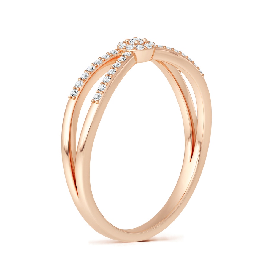 1.6mm GVS2 Round Diamond Clustre Split Shank Promise Ring in 10K Rose Gold side-2