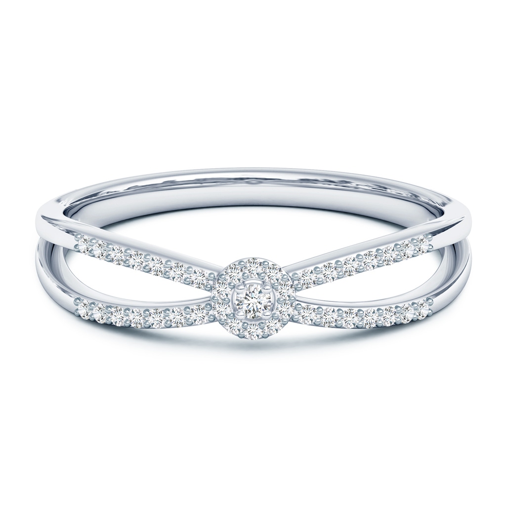 1.6mm GVS2 Round Diamond Clustre Split Shank Promise Ring in 9K White Gold