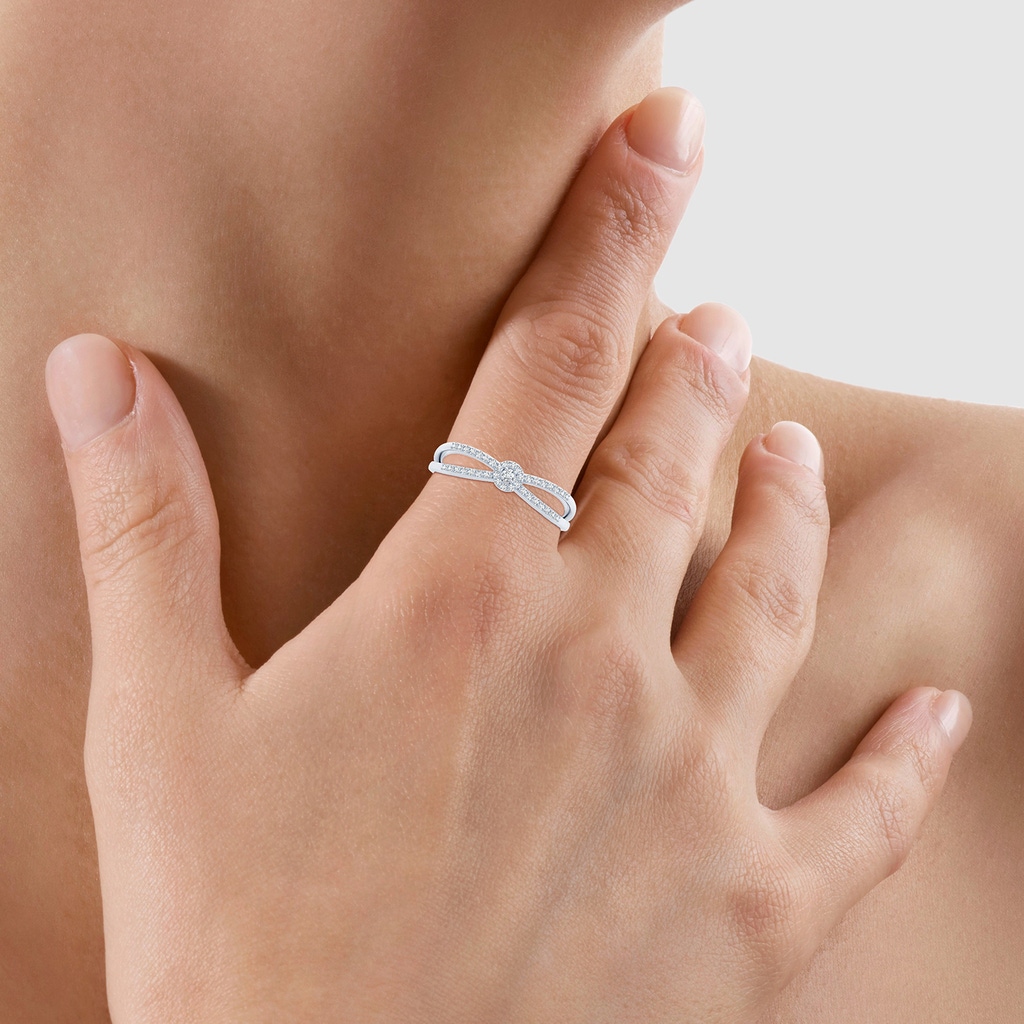 1.6mm GVS2 Round Diamond Cluster Split Shank Promise Ring in P950 Platinum - body_hand