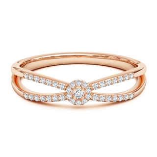 1.6mm GVS2 Round Diamond Cluster Split Shank Promise Ring in Rose Gold