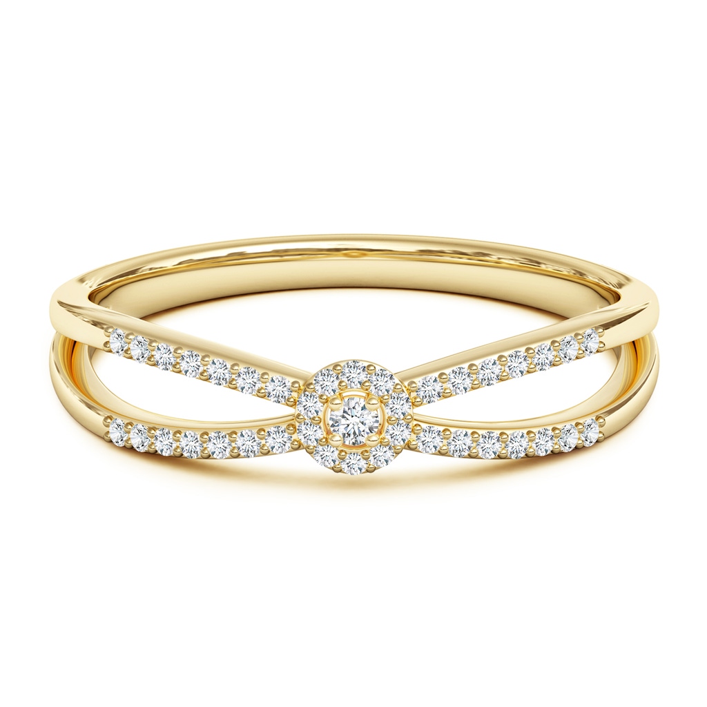 1.6mm GVS2 Round Diamond Cluster Split Shank Promise Ring in Yellow Gold