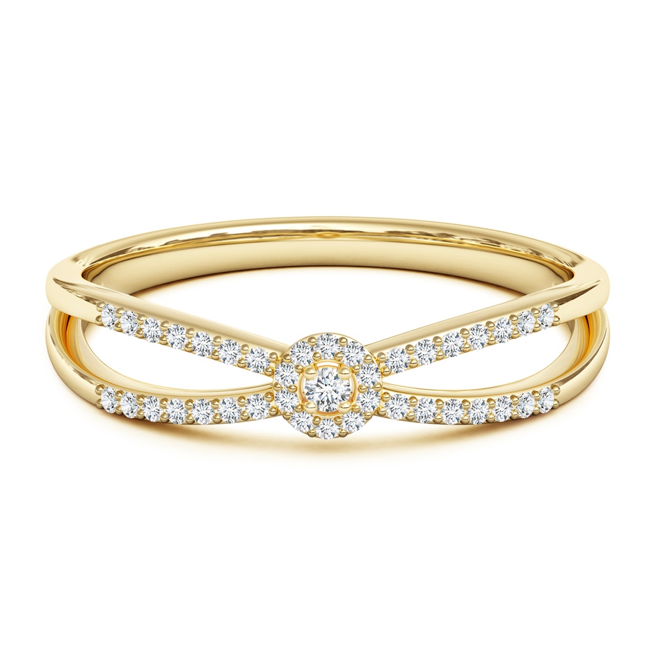 1.6mm GVS2 Round Diamond Cluster Split Shank Promise Ring in Yellow Gold 