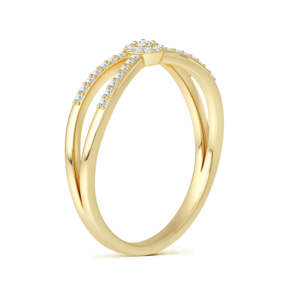 1.6mm GVS2 Round Diamond Cluster Split Shank Promise Ring in Yellow Gold side-2