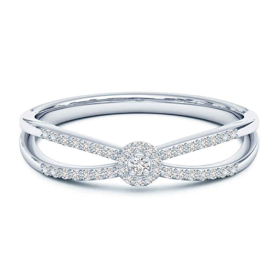 1.6mm HSI2 Round Diamond Cluster Split Shank Promise Ring in P950 Platinum 