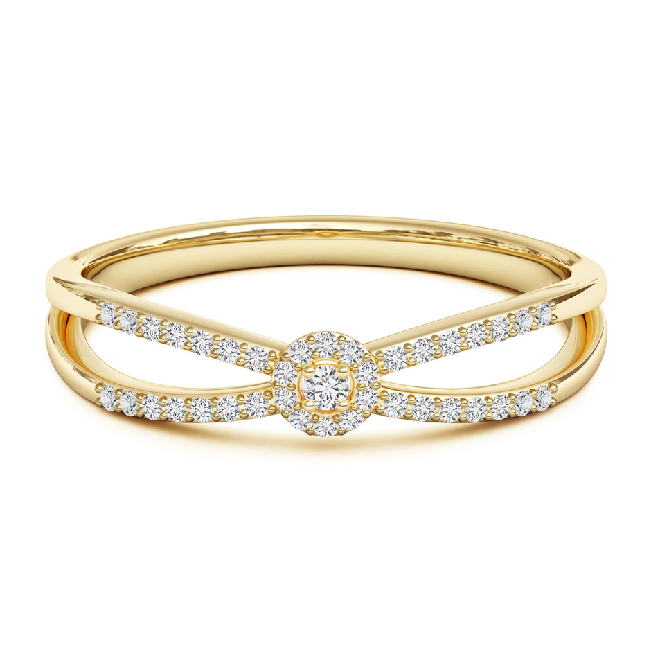 1.6mm HSI2 Round Diamond Cluster Split Shank Promise Ring in Yellow Gold 