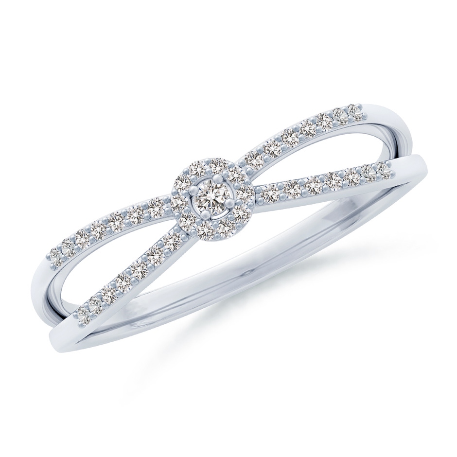 1.6mm IJI1I2 Round Diamond Cluster Split Shank Promise Ring in White Gold side-1