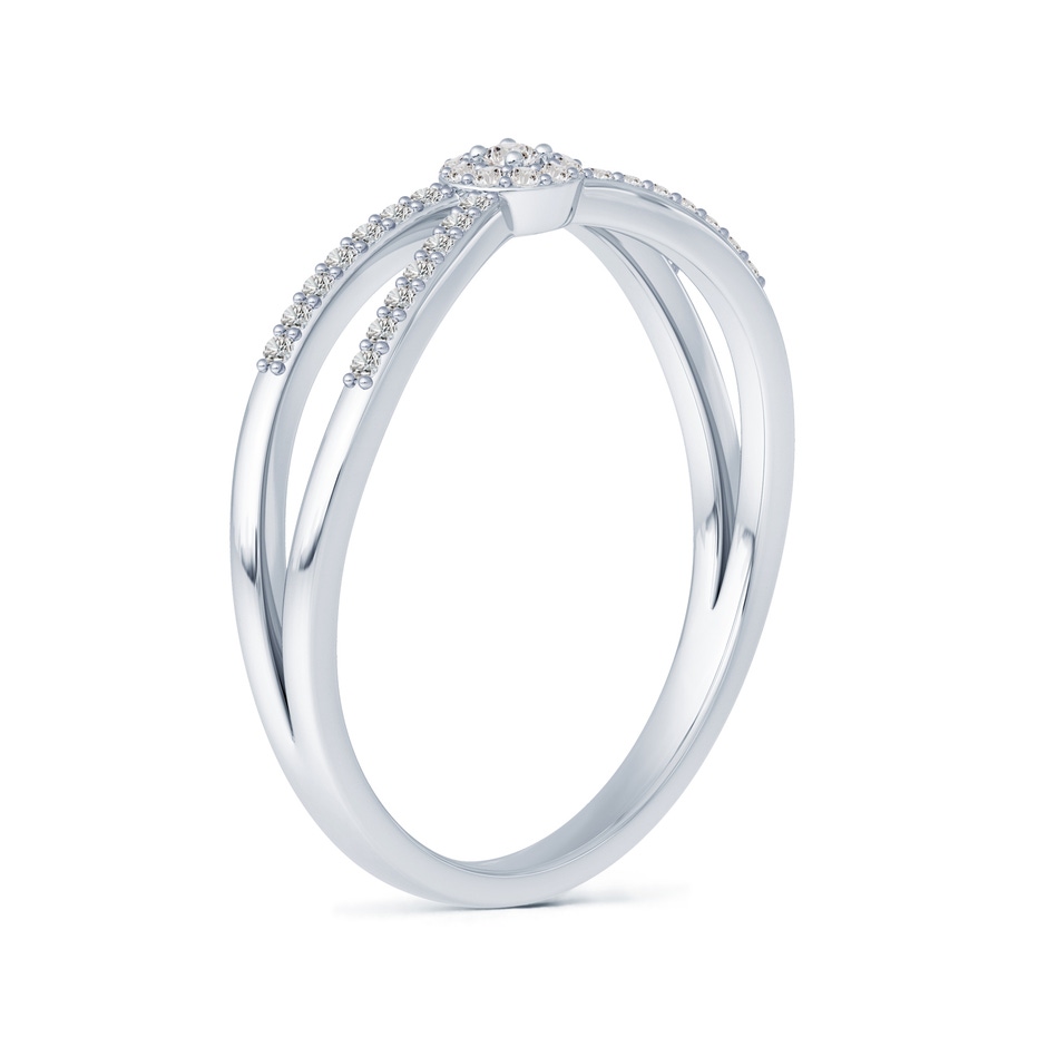 1.6mm IJI1I2 Round Diamond Cluster Split Shank Promise Ring in White Gold side-2