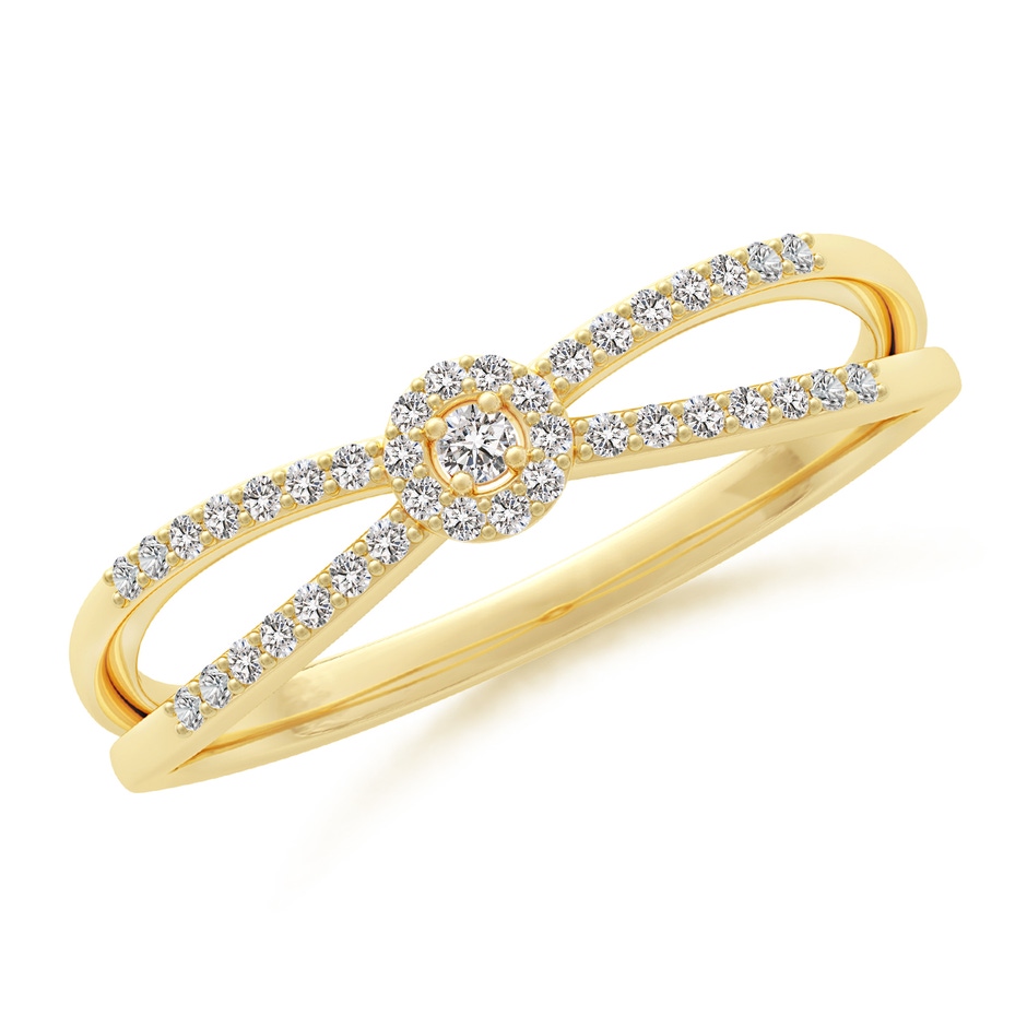 1.6mm IJI1I2 Round Diamond Cluster Split Shank Promise Ring in Yellow Gold side-1