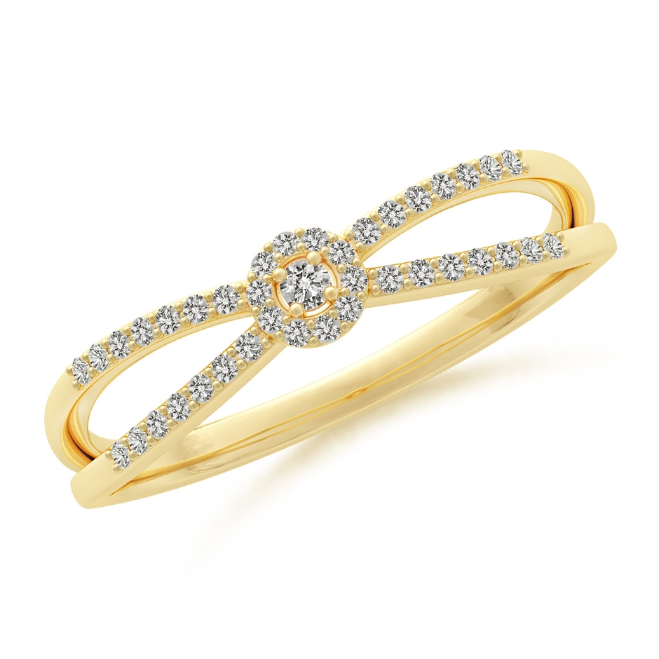 1.6mm KI3 Round Diamond Clustre Split Shank Promise Ring in Yellow Gold side-1