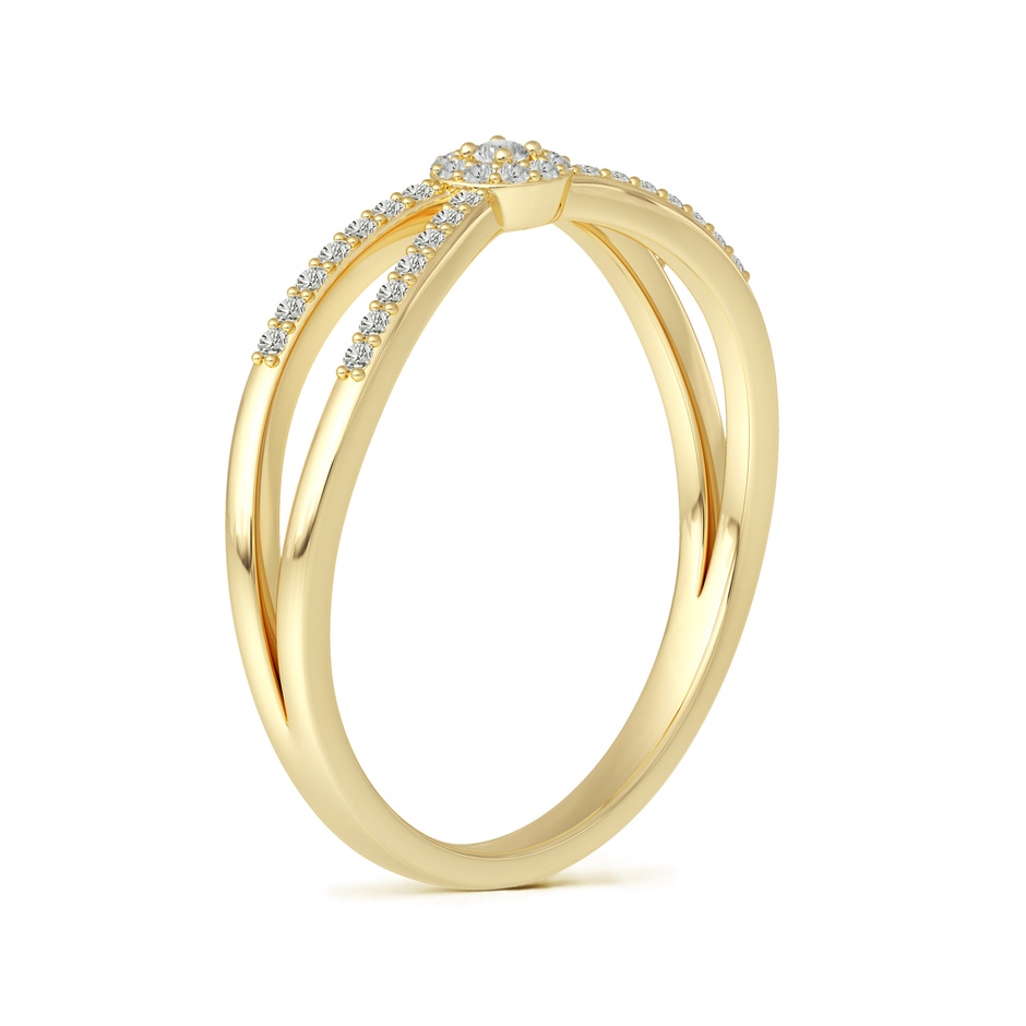 1.6mm KI3 Round Diamond Clustre Split Shank Promise Ring in Yellow Gold side-2