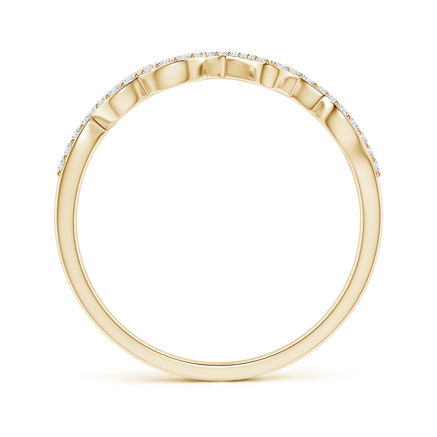 1mm GVS2 Prong Set Round Diamond Cursive "LOVE" Ring in Yellow Gold - side 3