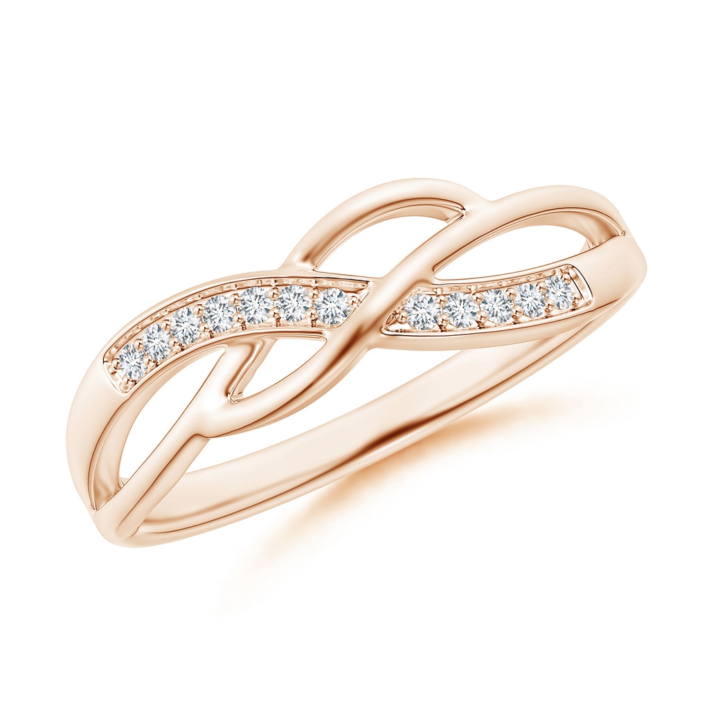 1.1mm GVS2 Pave Set Round Diamond Multi-Row Crossover Band in Rose Gold