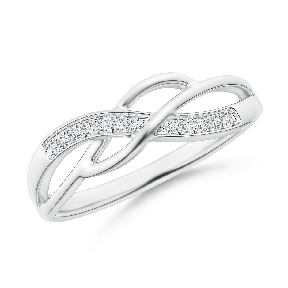 1.1mm GVS2 Pave Set Round Diamond Multi-Row Crossover Band in White Gold 