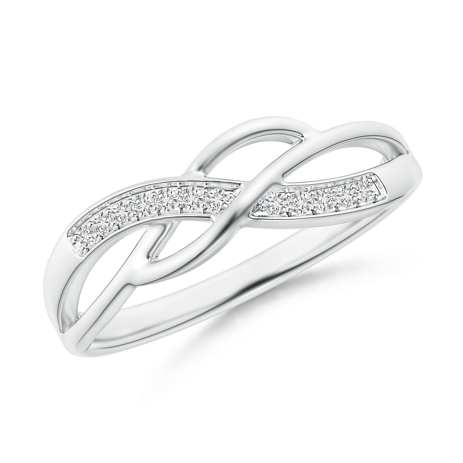 ANGARA Natural Diamond Multi-Row Crossover Band in Silver (1.1mm) - Picture 26 of 49