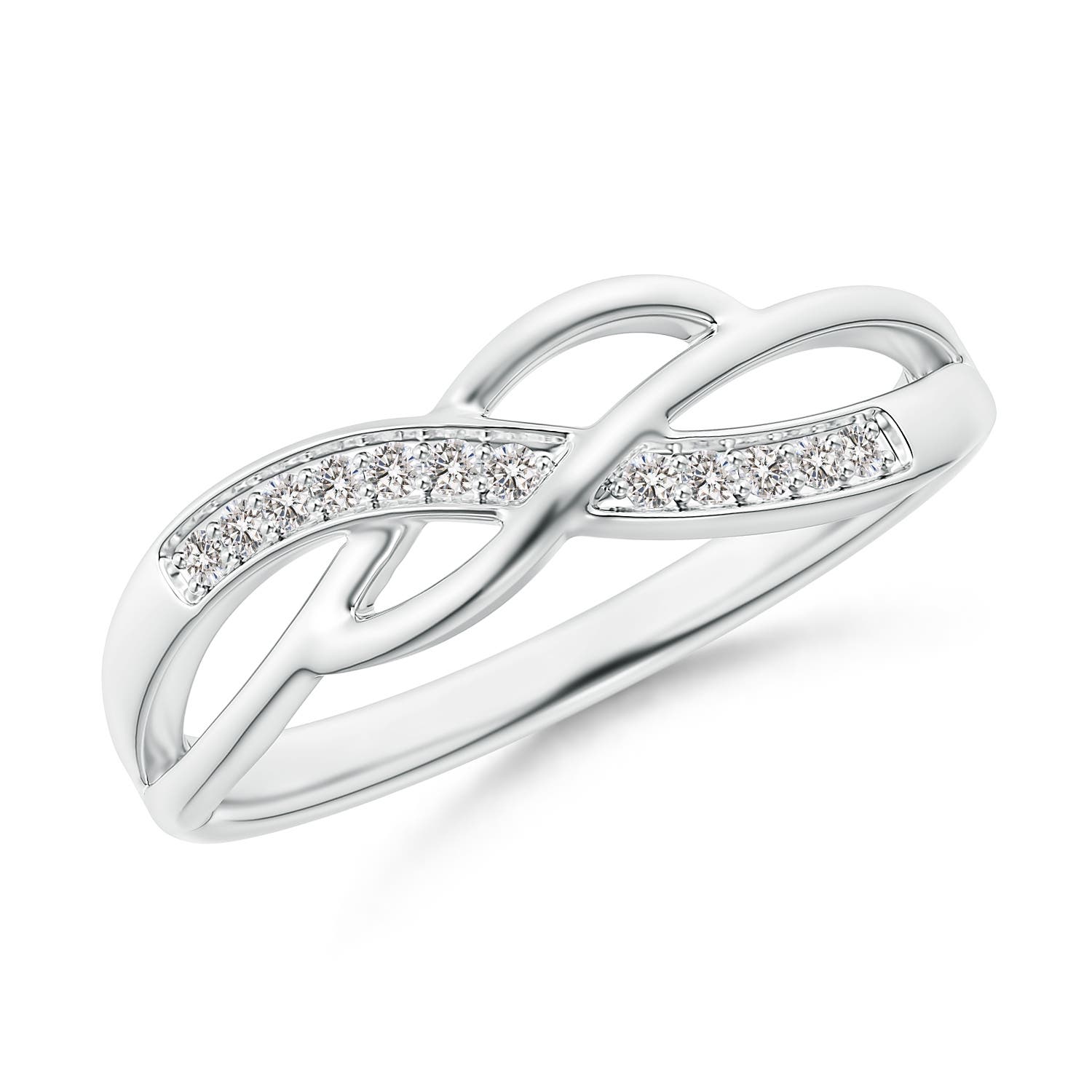 ANGARA Natural Diamond Multi-Row Crossover Band in Silver (1.1mm) - Picture 14 of 49