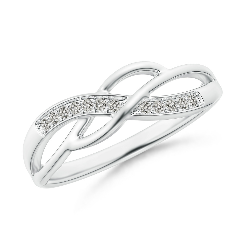 1.1mm KI3 Pave Set Round Diamond Multi-Row Crossover Band in 9K White Gold 